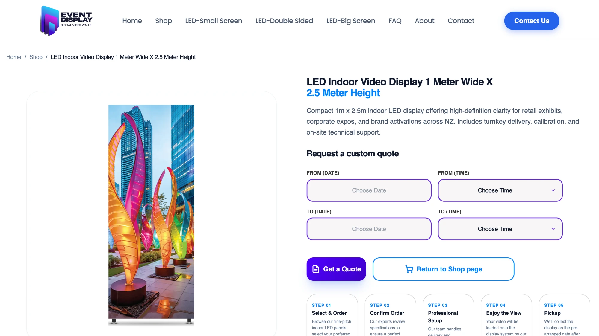 Event Display — Product & Quote