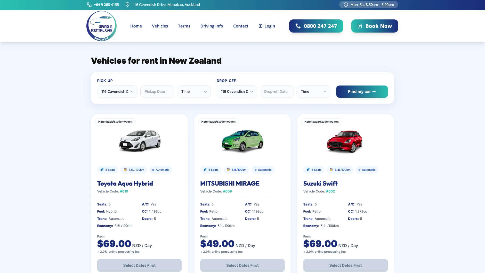 Grab A Rental Car — Vehicle Listings