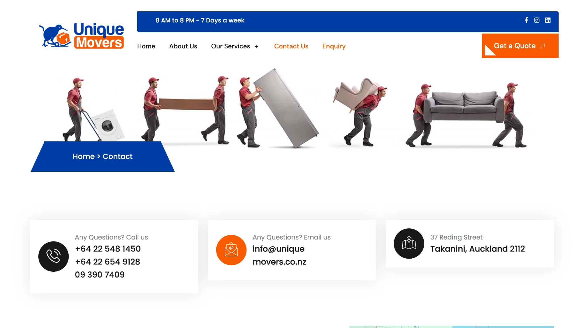 Unique Movers — Contact